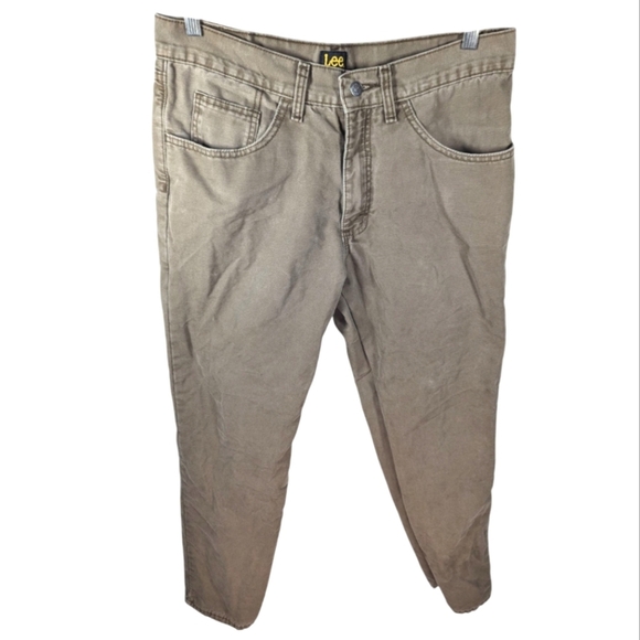 Lee Quilt Lined Mens Outdoor Utility Work Pants Jeans Trousers 33x32 - Picture 1 of 8